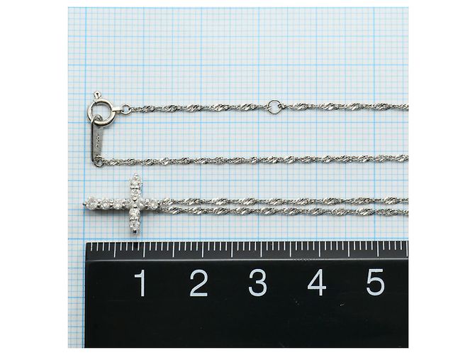 Autre Marque PT900 / PT850 Platin-Halskette mit Diamant - Ansicht 4
