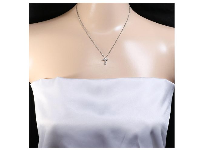 Autre Marque PT900 / PT850 Platin-Halskette mit Diamant - Ansicht 5
