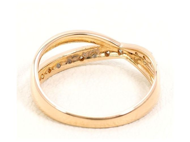 Autre Marque 10K Roségold-Ring mit Diamant Golden - Ansicht 3