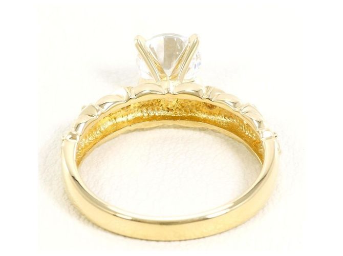 Autre Marque 10K Gelbgold-Ring mit Zirkonia Golden - Ansicht 3