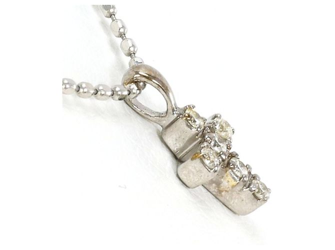 Autre Marque Collana in oro bianco K10 e platino con diamanti D'oro - vista 2