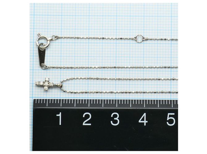 Autre Marque Collana in oro bianco K10 e platino con diamanti D'oro - vista 4
