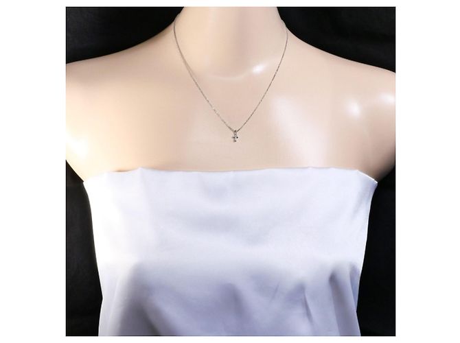 Autre Marque Collana in oro bianco K10 e platino con diamanti D'oro - vista 5