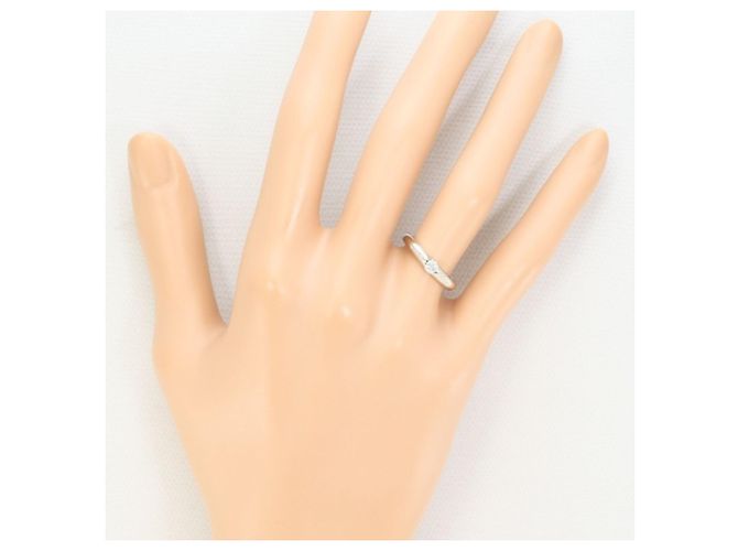 Autre Marque Platinring mit Diamant und Saphir - Ansicht 6