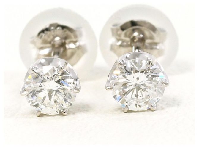 Autre Marque Orecchini a lobo in platino e diamante - vista 2