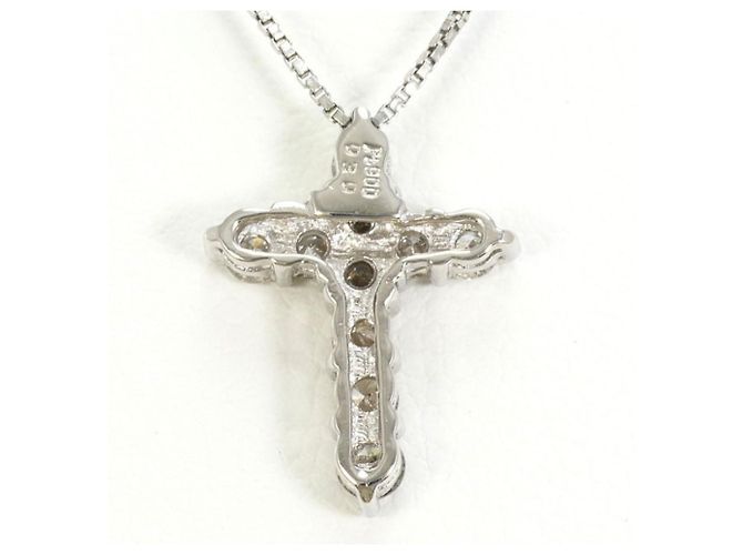 Autre Marque Platinhalskette mit Diamantanhänger - Ansicht 3