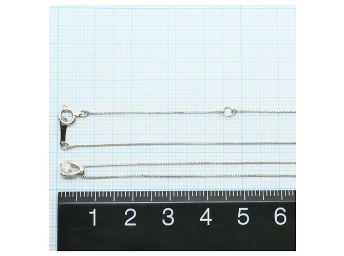 Autre Marque Platin-Halskette mit Diamant - Ansicht 4