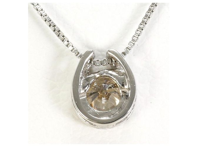 Autre Marque Collana in platino PT900 e PT850 con diamante marrone - vista 3