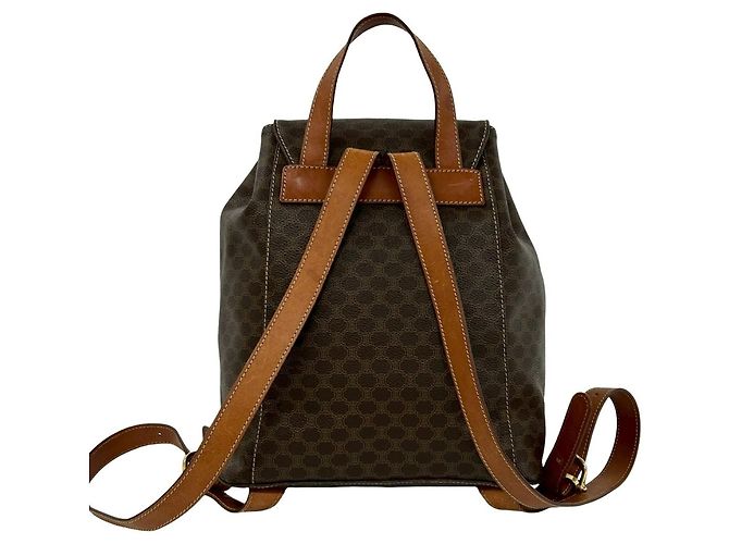 Céline CELINE Vintage Macadam Blazon Pattern Lederrucksack Braun - Ansicht 3
