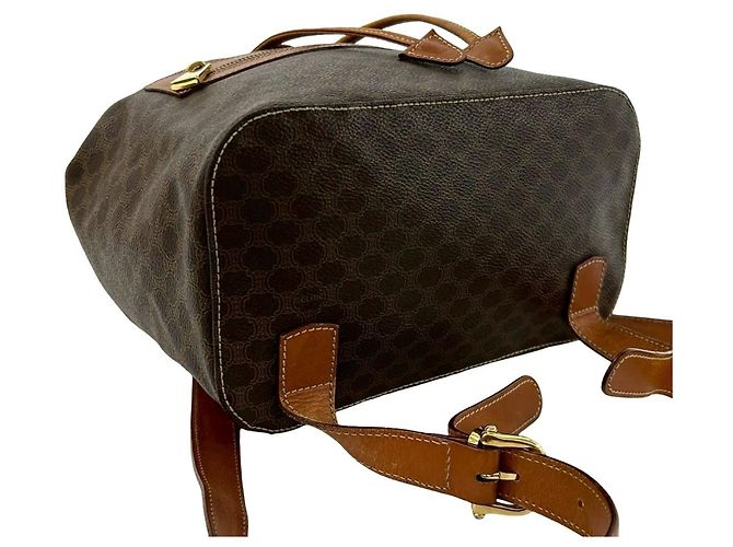 Céline CELINE Vintage Macadam Blazon Pattern Lederrucksack Braun - Ansicht 7