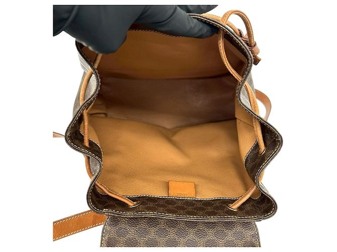 Céline CELINE Vintage Macadam Blazon Pattern Lederrucksack Braun - Ansicht 9