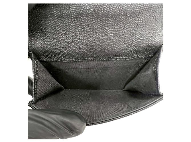 Cartera tríptico Chanel Mademoiselle Coco Mark en piel caviar Negro - vista 10