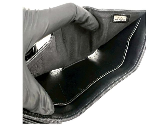 Cartera tríptico Chanel Mademoiselle Coco Mark en piel caviar Negro - vista 8