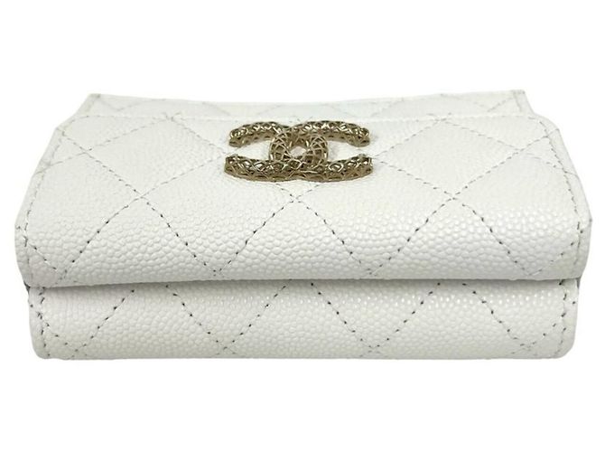 Cartera Plegable Matelassé Coco Mark Chanel Blanco - vista 3