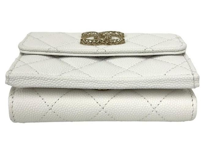 Cartera Plegable Matelassé Coco Mark Chanel Blanco - vista 6