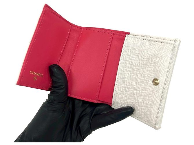 Cartera Plegable Matelassé Coco Mark Chanel Blanco - vista 7