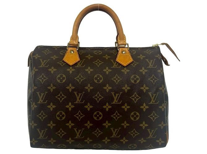 Louis Vuitton Vintage Speedy 30 Monogram Leder Handtasche Braun - Ansicht 3