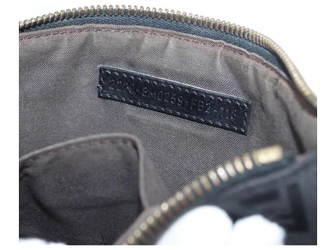 Borsa a tracolla FENDI Zucchino Canvas con catena Nero Oro Auth bs35294A D'oro - vista 12