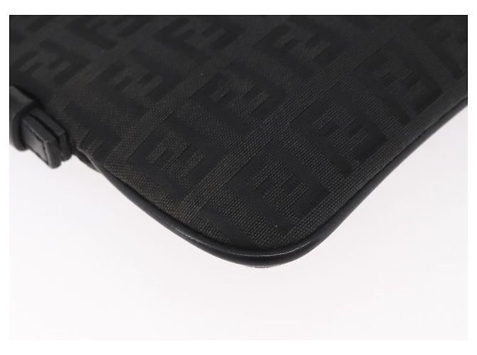 Borsa a tracolla FENDI Zucchino Canvas con catena Nero Oro Auth bs35294A D'oro - vista 16