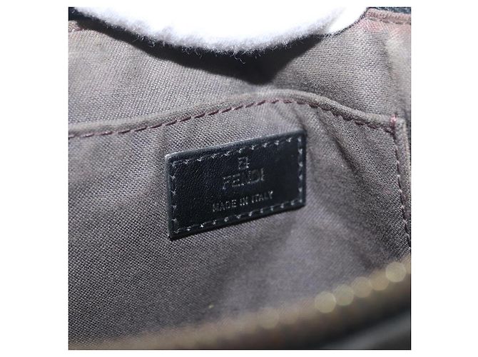 Borsa a tracolla FENDI Zucchino Canvas con catena Nero Oro Auth bs35294A D'oro - vista 19
