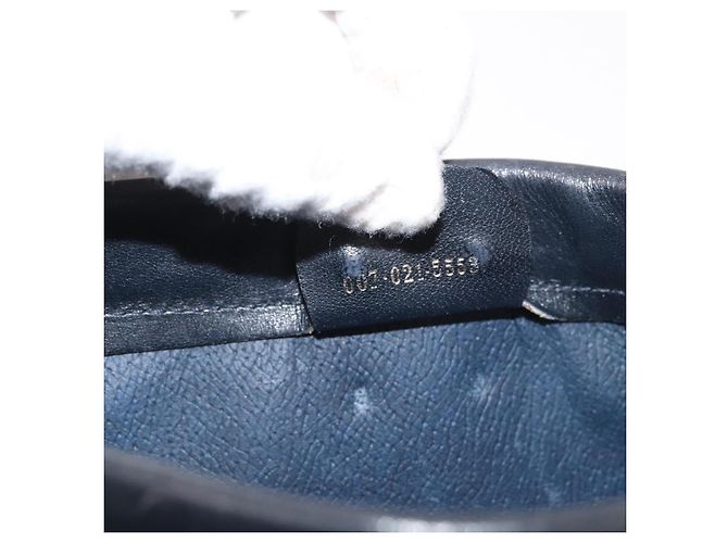 GUCCI Micro GG Supreme Schultertasche PVC Navy Gold Auth BA13153 Golden Marineblau - Ansicht 12
