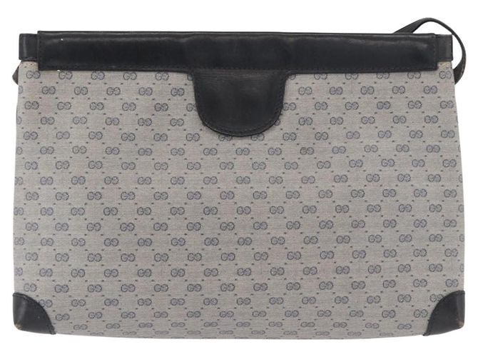 GUCCI Micro GG Supreme Schultertasche PVC Navy Gold Auth BA13153 Golden Marineblau - Ansicht 2