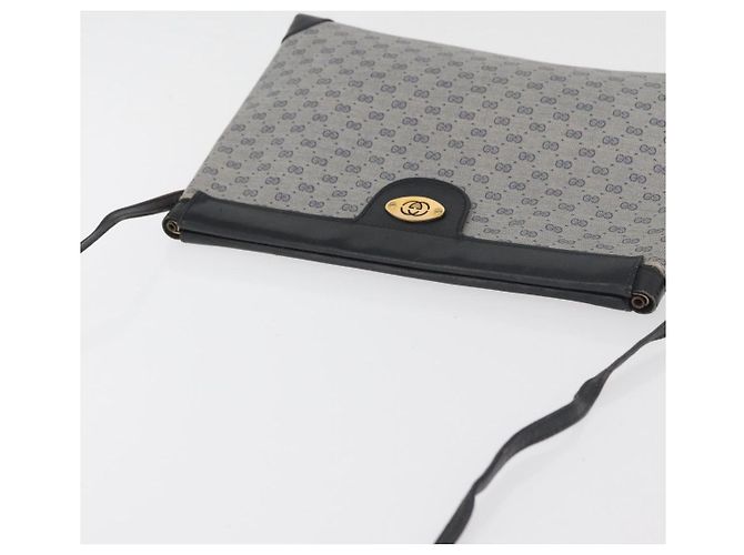 GUCCI Micro GG Supreme Schultertasche PVC Navy Gold Auth BA13153 Golden Marineblau - Ansicht 6