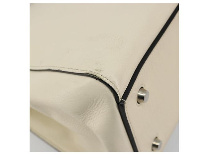 Céline Borsa CELINE in pelle bianco argento Auth 182125A - vista 14