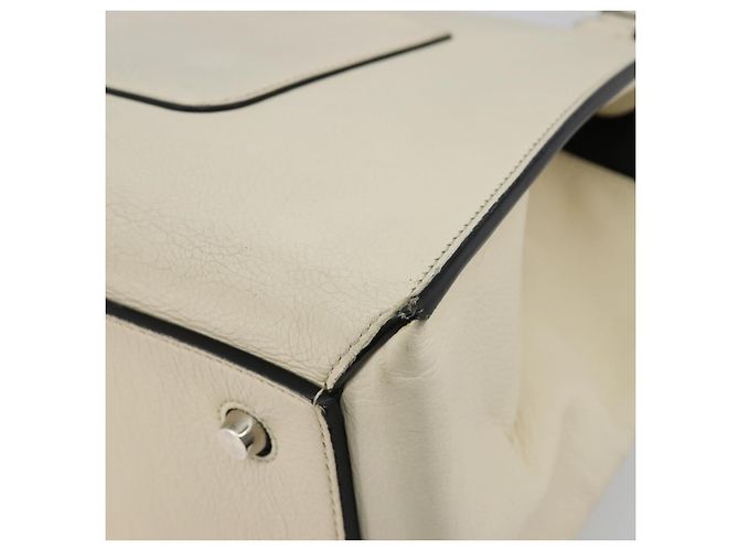 Céline Borsa CELINE in pelle bianco argento Auth 182125A - vista 15