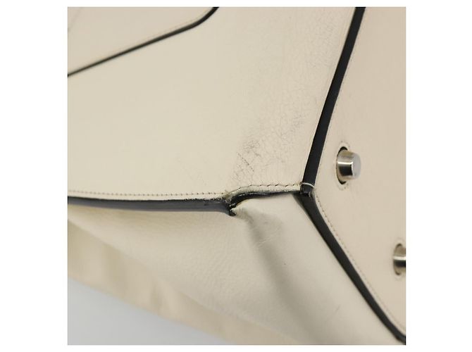 Céline Borsa CELINE in pelle bianco argento Auth 182125A - vista 16