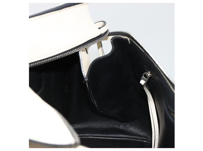 Céline Borsa CELINE in pelle bianco argento Auth 182125A - vista 18