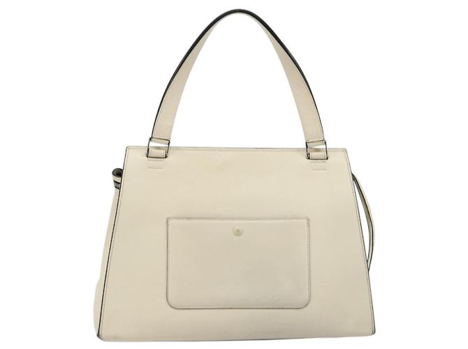 Céline Borsa CELINE in pelle bianco argento Auth 182125A - vista 2