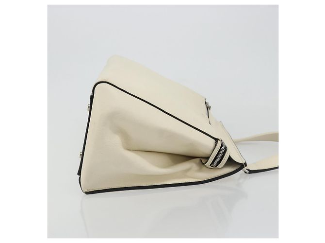 Céline Borsa CELINE in pelle bianco argento Auth 182125A - vista 3