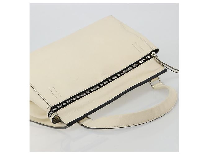 Céline Borsa CELINE in pelle bianco argento Auth 182125A - vista 6