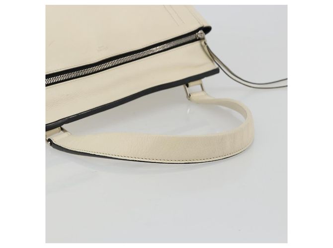 Céline Borsa CELINE in pelle bianco argento Auth 182125A - vista 7