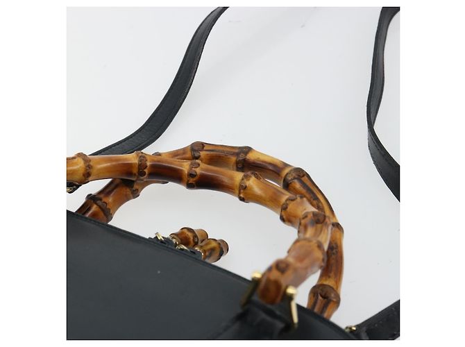 Borsa GUCCI Bamboo in Pelle 2way Verde Oro 000 1274 0290 Auth 180052 D'oro - vista 14
