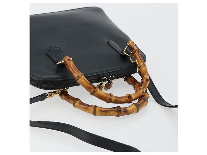 Borsa GUCCI Bamboo in Pelle 2way Verde Oro 000 1274 0290 Auth 180052 D'oro - vista 7