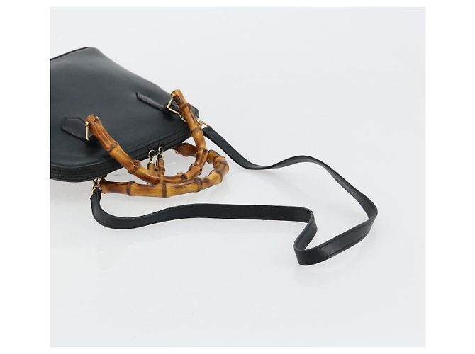 Borsa GUCCI Bamboo in Pelle 2way Verde Oro 000 1274 0290 Auth 180052 D'oro - vista 8
