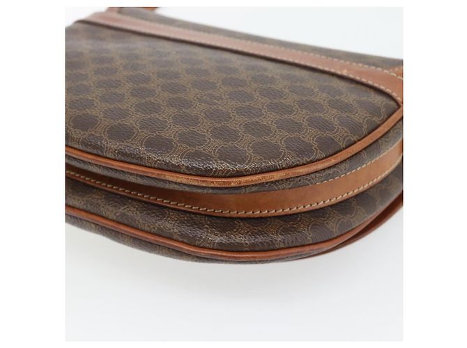 Céline Borsa a tracolla CELINE Macadam Canvas PVC Pelle Marrone Oro Auth ka4520 D'oro - vista 16