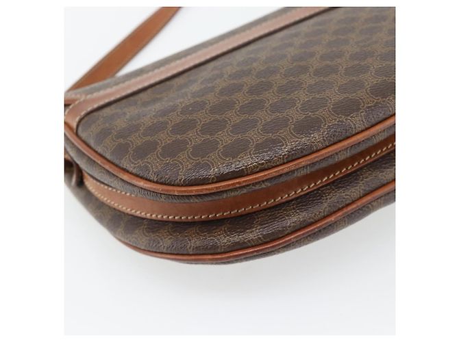 Céline Borsa a tracolla CELINE Macadam Canvas PVC Pelle Marrone Oro Auth ka4520 D'oro - vista 17
