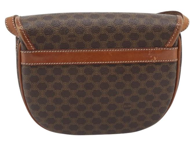 Céline Borsa a tracolla CELINE Macadam Canvas PVC Pelle Marrone Oro Auth ka4520 D'oro - vista 2