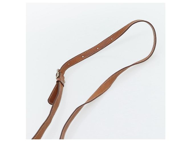 Céline Borsa a tracolla CELINE Macadam Canvas PVC Pelle Marrone Oro Auth ka4520 D'oro - vista 8