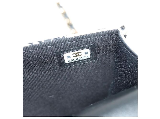 CHANEL Matelasse Chain Shoulder Pouch Nylon Beige Gold CC Auth bs35360SAM D'oro - vista 11