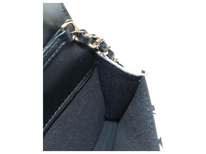 CHANEL Matelasse Chain Shoulder Pouch Nylon Beige Gold CC Auth bs35360SAM D'oro - vista 20