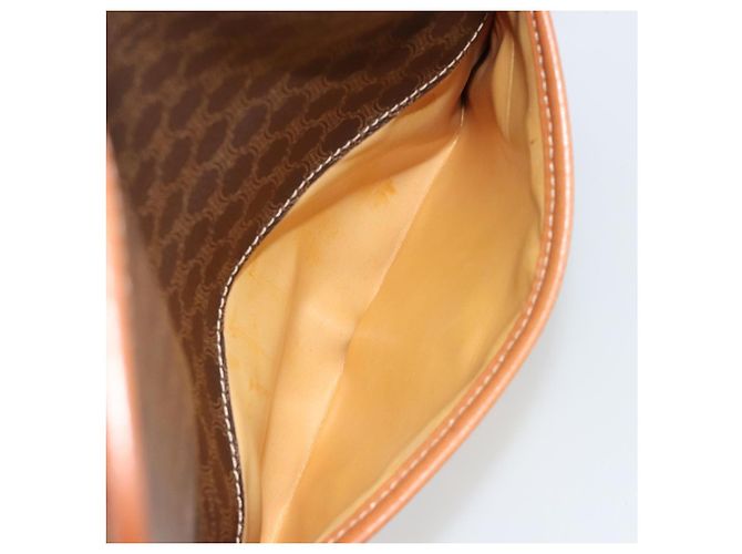Céline Borsa a Spalla CELINE in Tela Macadam PVC Pelle Marrone Oro Auth 181724 D'oro - vista 22