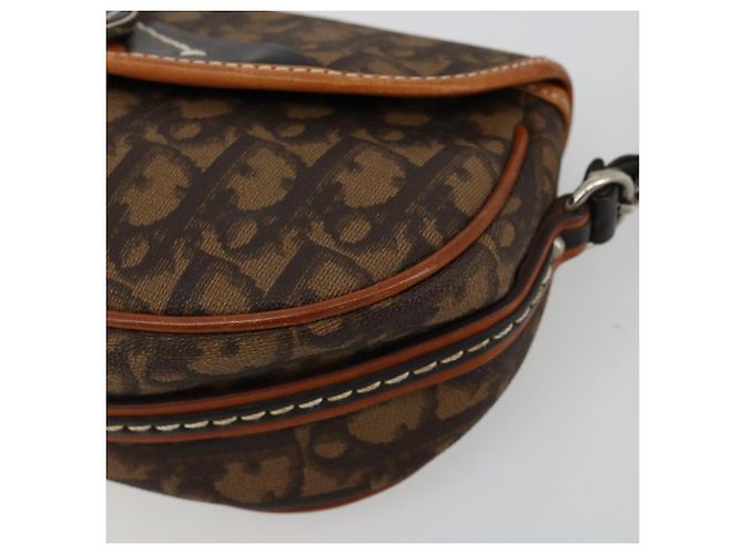 Bolsa Romantic em lona Christian Dior Trotter PVC Marrom Prata Auth 181891V - vista 14