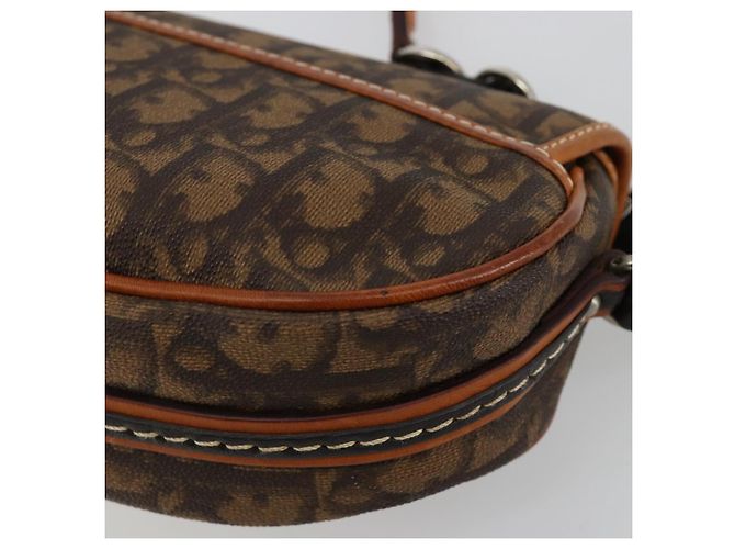 Bolsa Romantic em lona Christian Dior Trotter PVC Marrom Prata Auth 181891V - vista 16