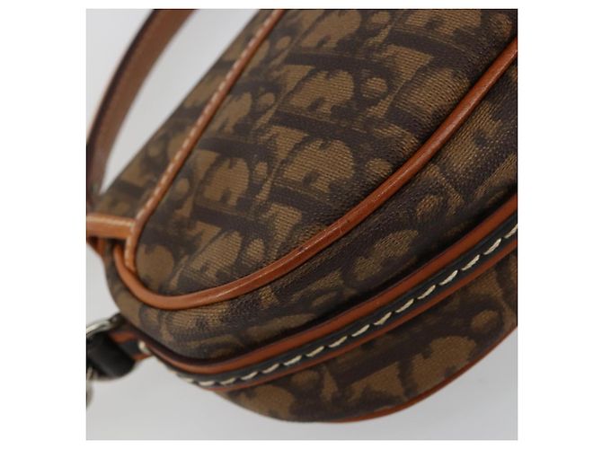 Bolsa Romantic em lona Christian Dior Trotter PVC Marrom Prata Auth 181891V - vista 17