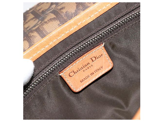 Bolsa Romantic em lona Christian Dior Trotter PVC Marrom Prata Auth 181891V - vista 19