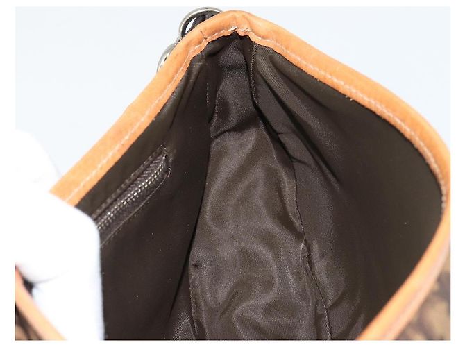 Bolsa Romantic em lona Christian Dior Trotter PVC Marrom Prata Auth 181891V - vista 20